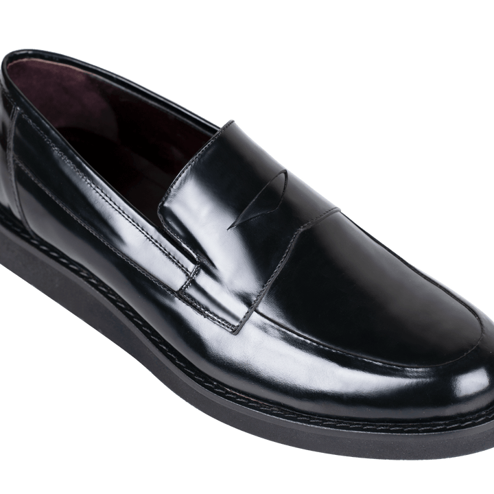 Molow: Mocassin Homme - Cuir Noir - Bleather Maroc