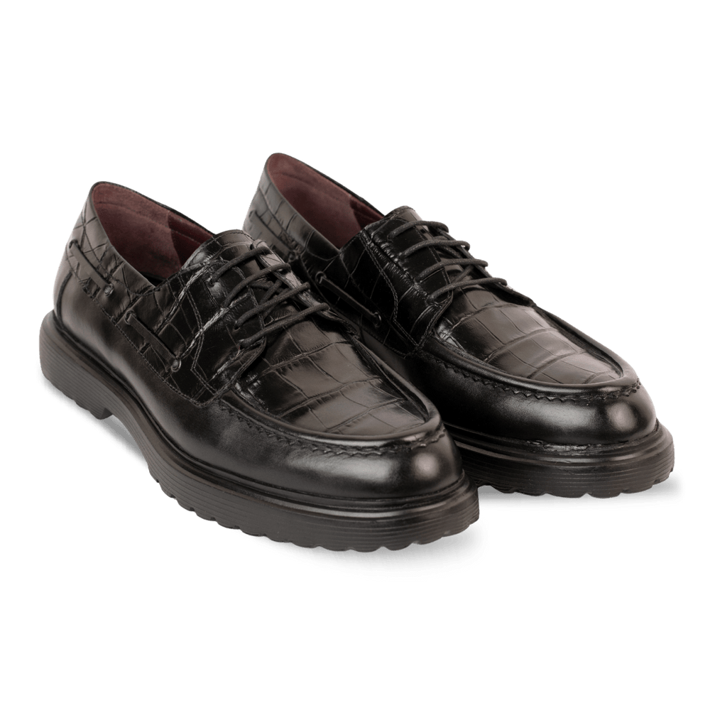 Monarch: Derby Homme - Cuir Noir - Bleather Maroc