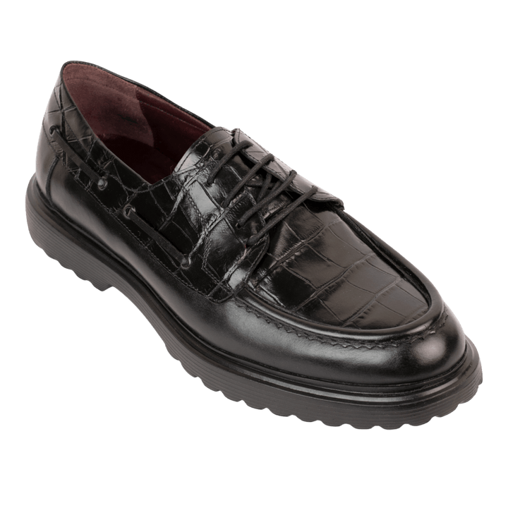 Monarch: Derby Homme - Cuir Noir - Bleather Maroc