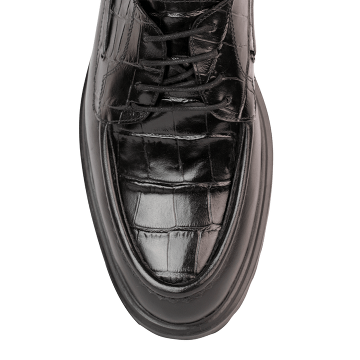 Monarch: Derby Homme - Cuir Noir - Bleather Maroc