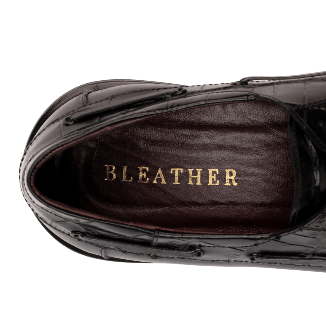 Monarch: Derby Homme - Cuir Noir - Bleather Maroc