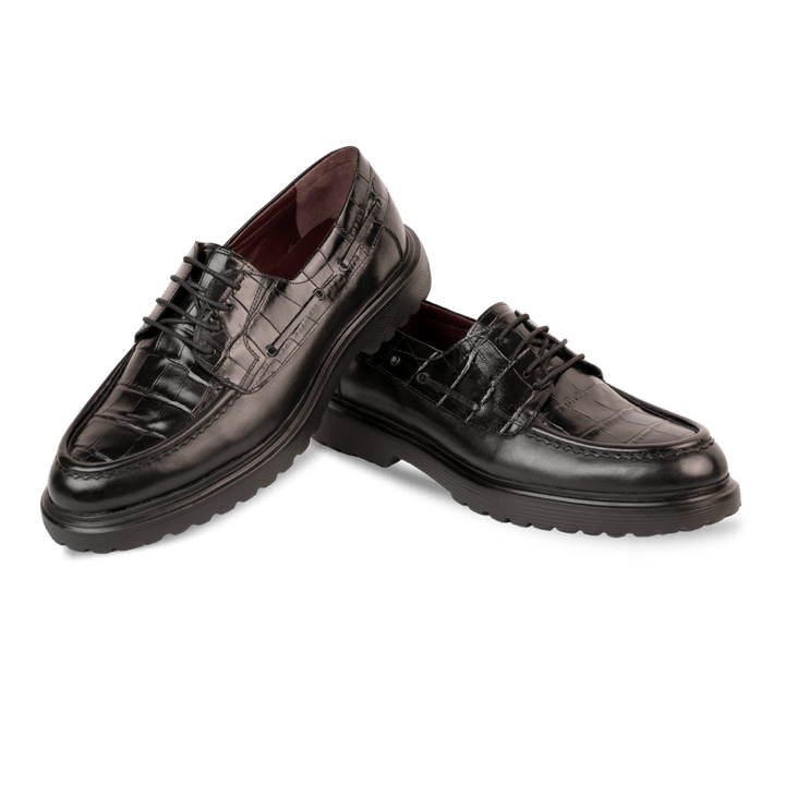 Monarch: Derby Homme - Cuir Noir - Bleather Maroc