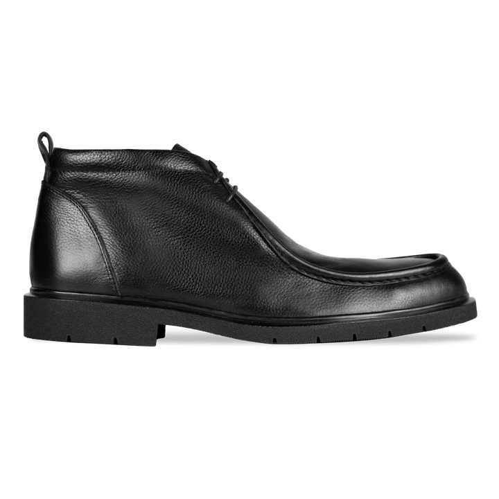 Murphy: Demi Bottes Homme - Cuir Noir - Bleather Maroc