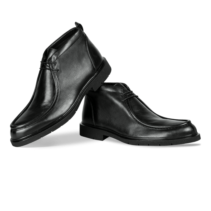 Murphy: Demi Bottes Homme - Cuir Noir - Bleather Maroc