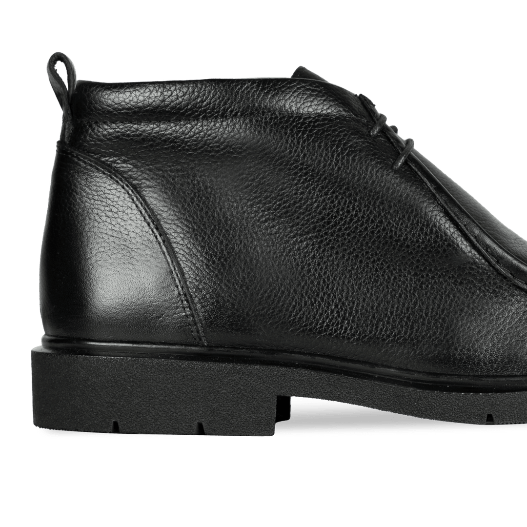 Murphy: Demi Bottes Homme - Cuir Noir - Bleather Maroc