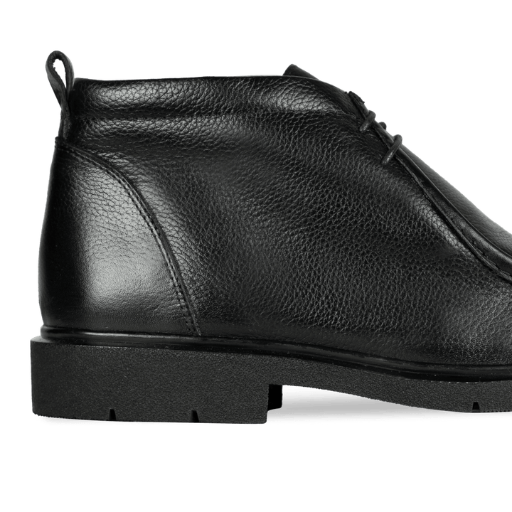 Murphy: Demi Bottes Homme - Cuir Noir - Bleather Maroc