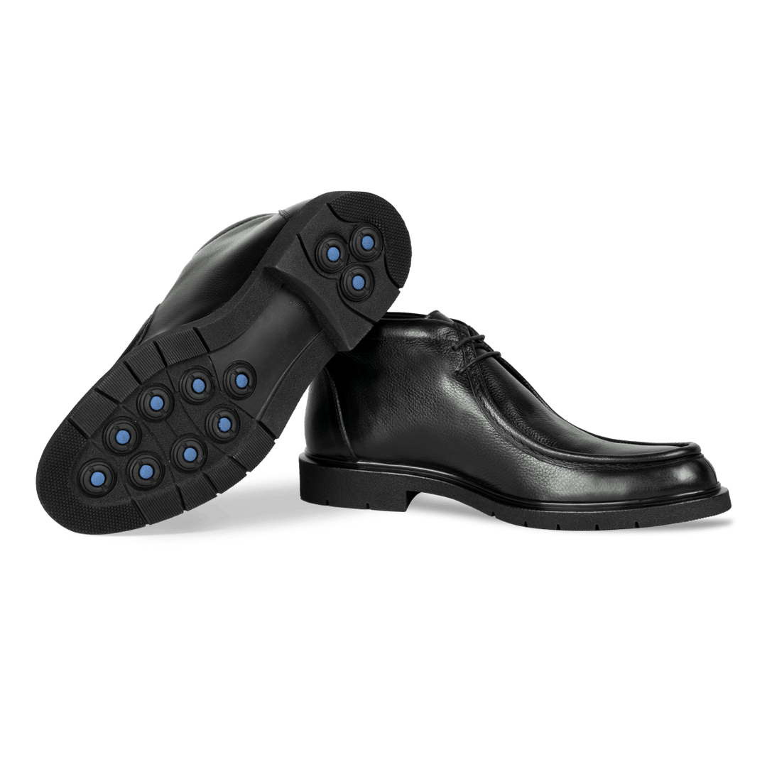 Murphy: Demi Bottes Homme - Cuir Noir - Bleather Maroc