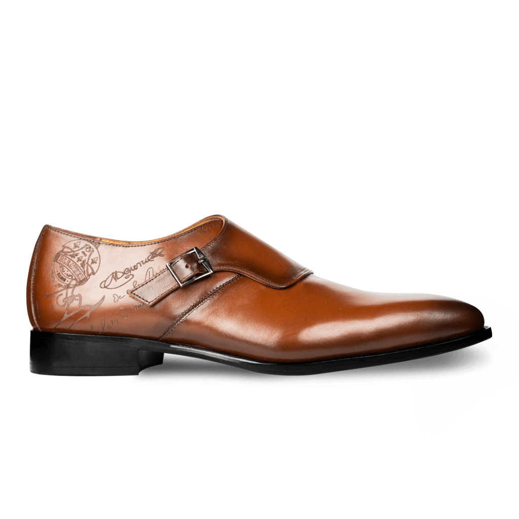 Neilston: Chaussures à boucles - Cuir Cognac - Bleather Maroc