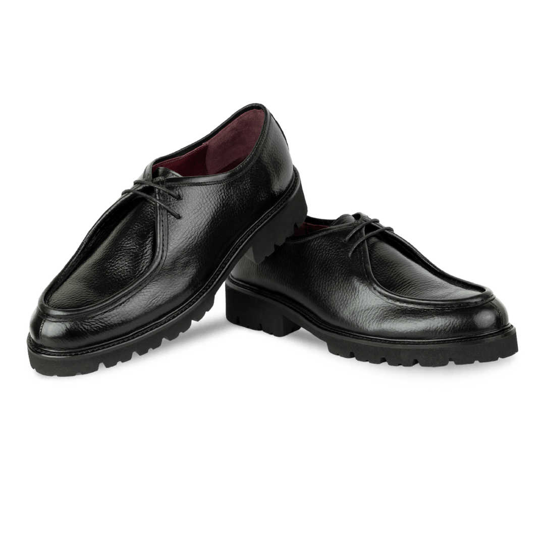 Noble: Derby Homme - Cuir Noir - Bleather Maroc