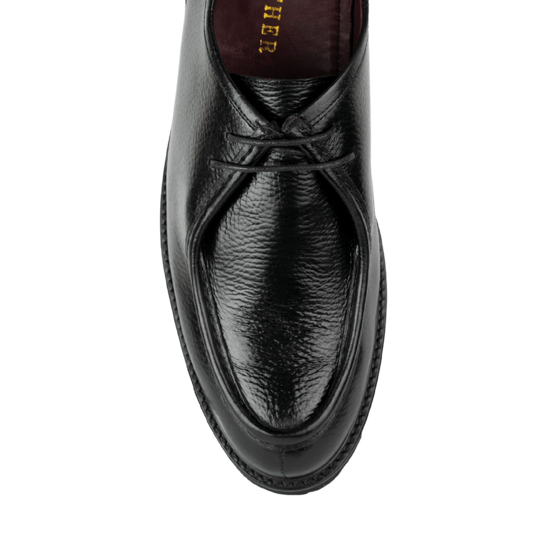 Noble: Derby Homme - Cuir Noir - Bleather Maroc