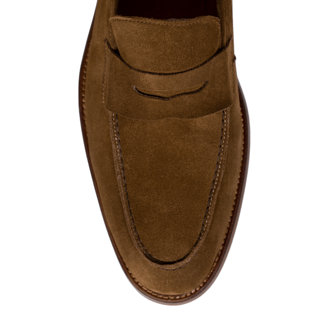 Nowell: Mocassin Homme - Daim Cognac - Bleather Maroc