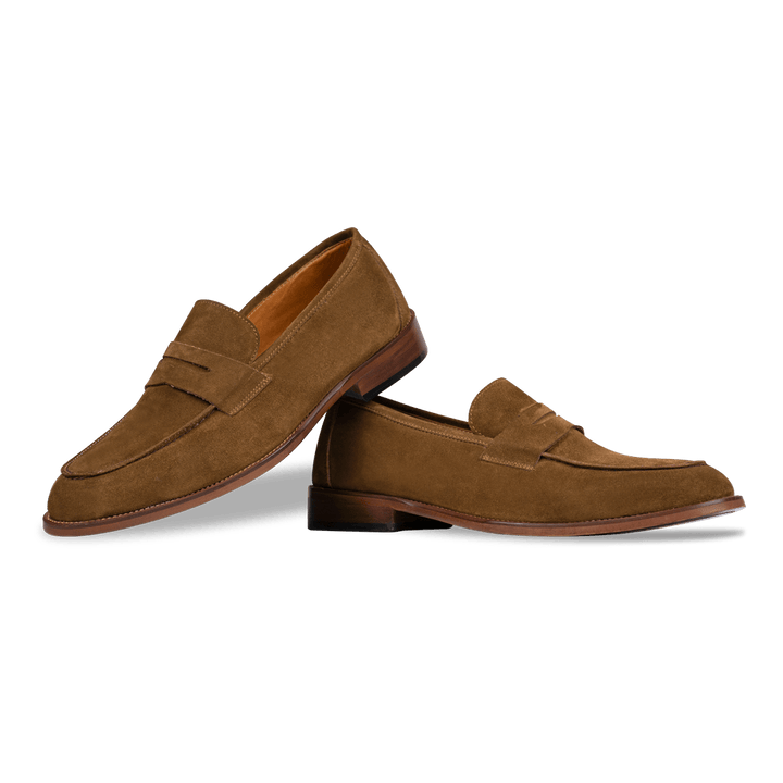 Nowell: Mocassin Homme - Daim Cognac - Bleather Maroc