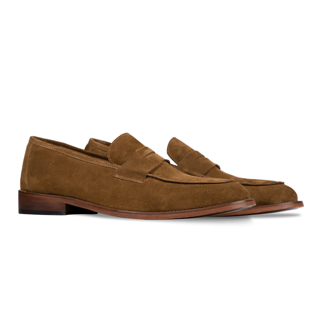 Nowell: Mocassin Homme - Daim Cognac - Bleather Maroc