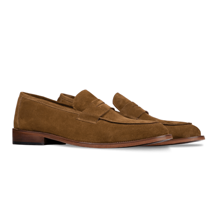 Nowell: Mocassin Homme - Daim Cognac - Bleather Maroc