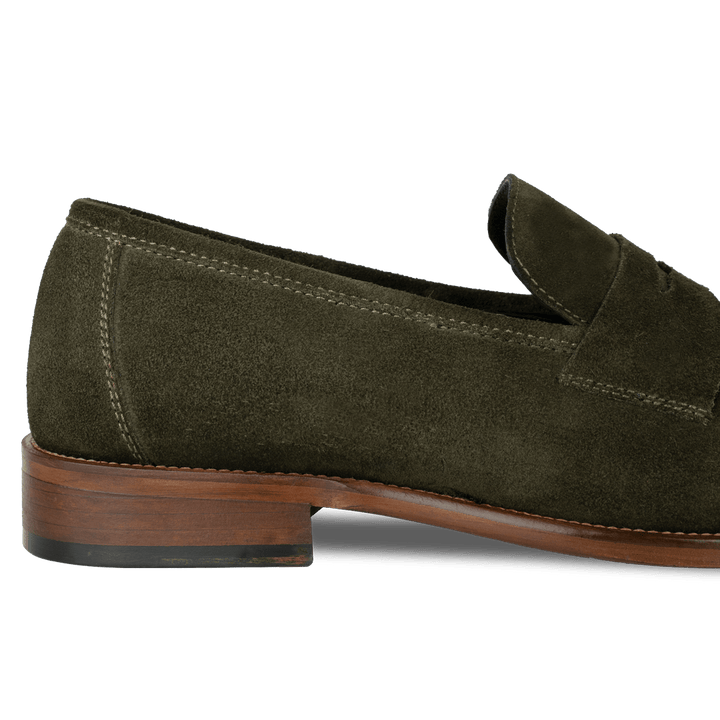 Nowell: Mocassin Homme - Daim Vert - Bleather Maroc