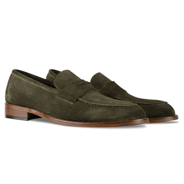 Nowell: Mocassin Homme - Daim Vert - Bleather Maroc