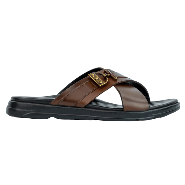 Oasis: Sandales Homme - Cuir Marron