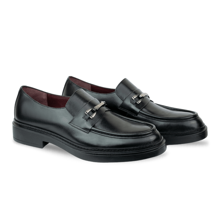 Oliver: Mocassin Homme - Cuir Noir - Bleather Maroc