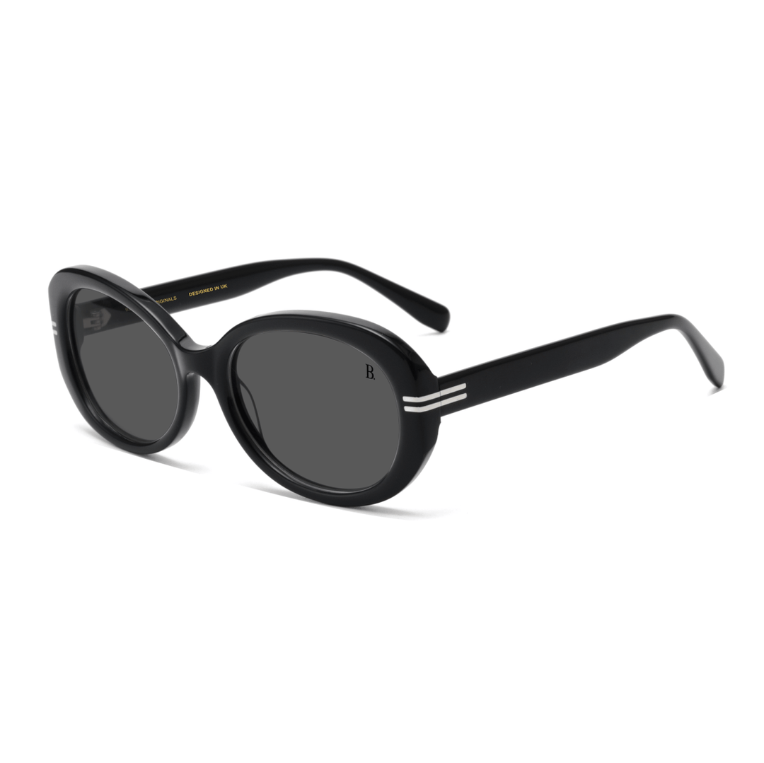 Orchid: Lunettes de soleil de luxe Noir - Bleather Maroc