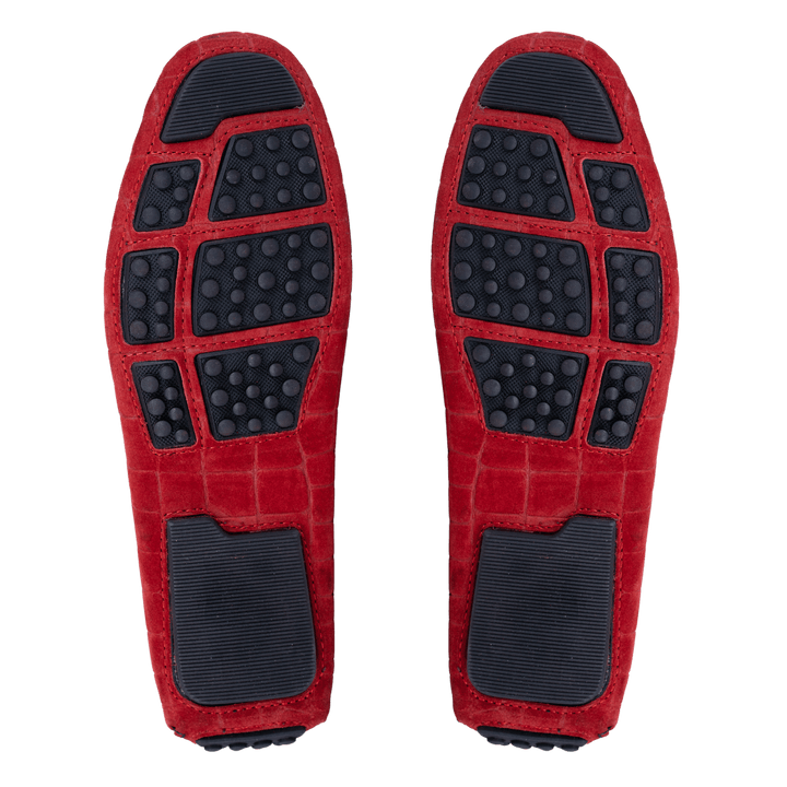 Oscar: Mocassin Homme - Daim Rouge - Bleather Maroc