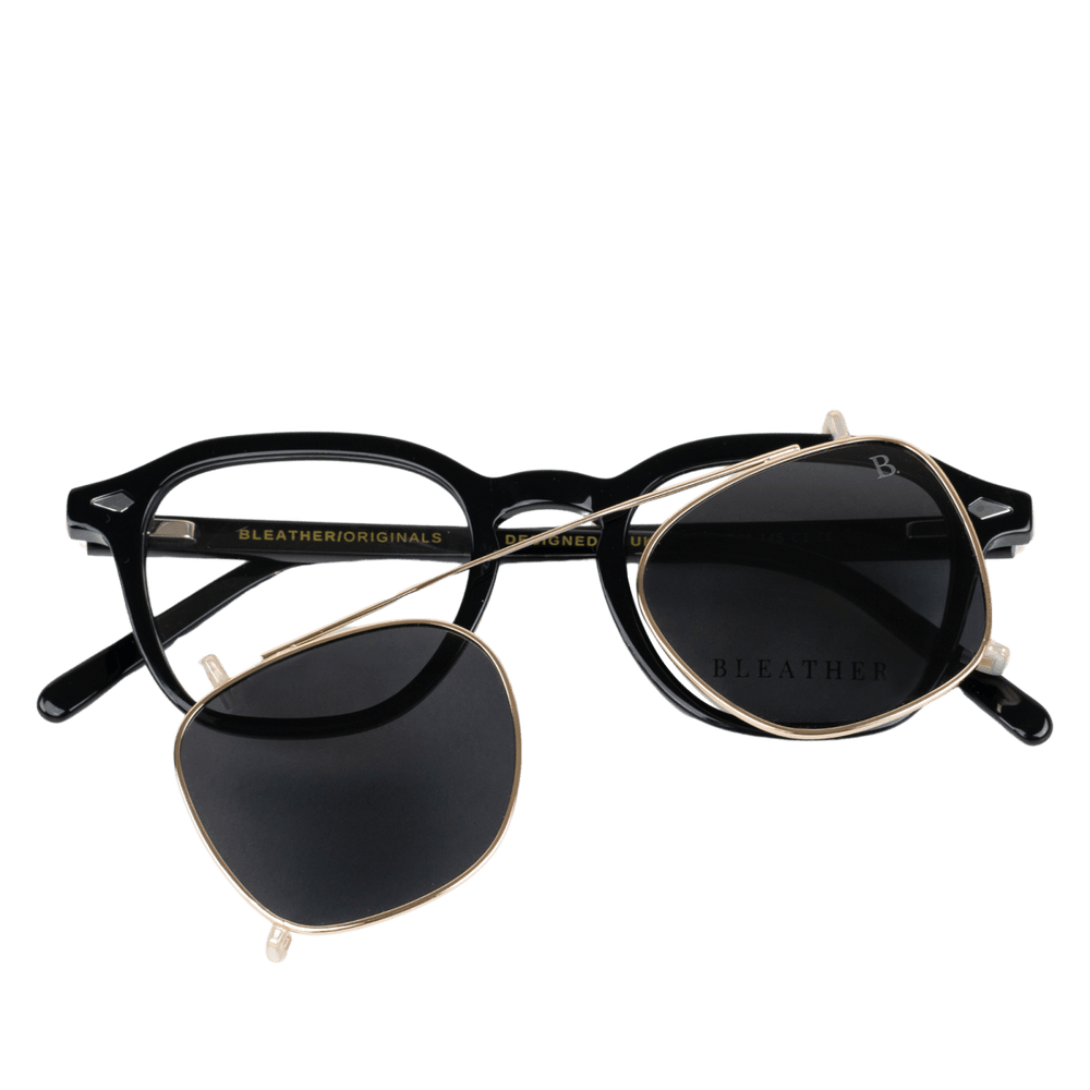 Paladin: Lunettes à clips de luxe Noir - Bleather Maroc