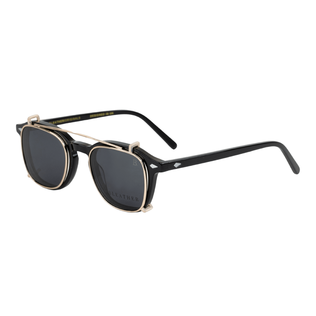 Paladin: Lunettes à clips de luxe Noir - Bleather Maroc