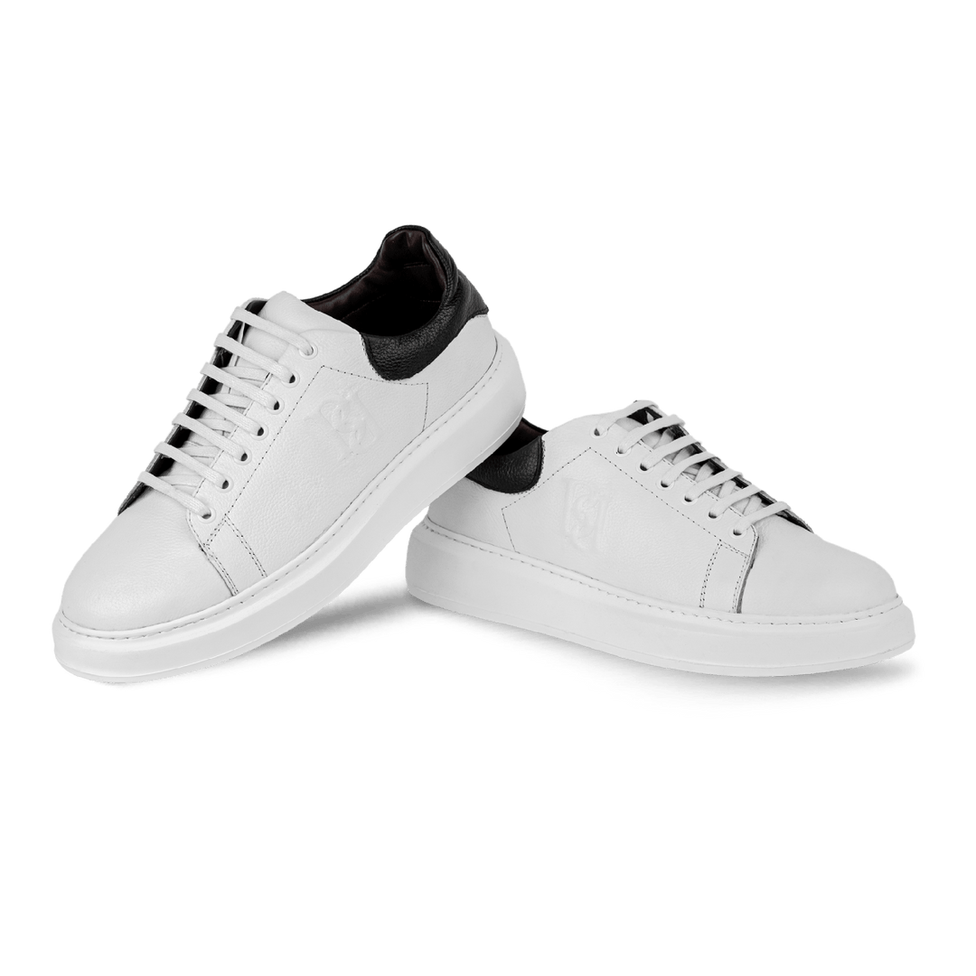 Palmer: Sneakers Homme - Cuir Blanc N' - Bleather Maroc