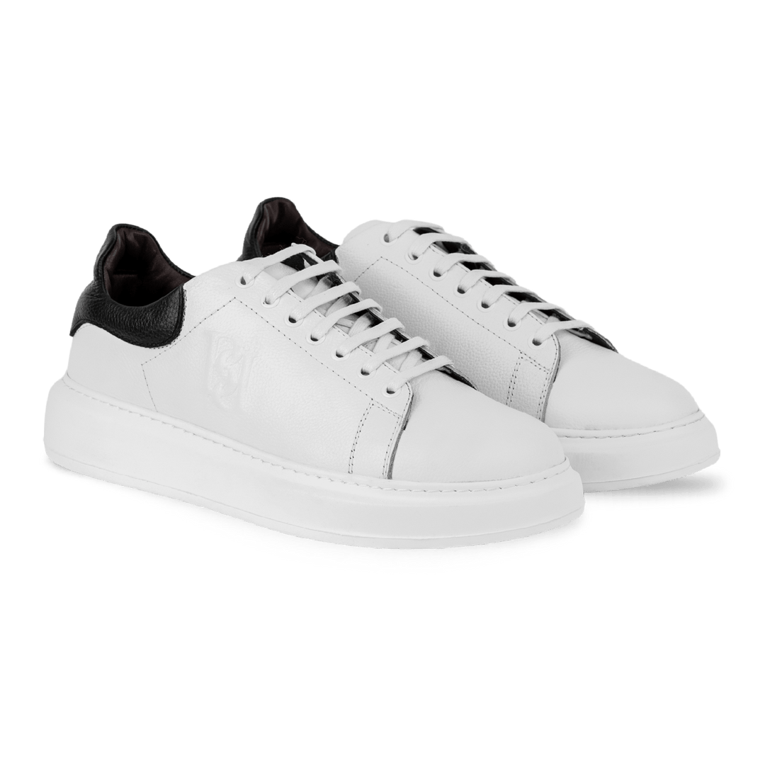 Palmer: Sneakers Homme - Cuir Blanc N' - Bleather Maroc