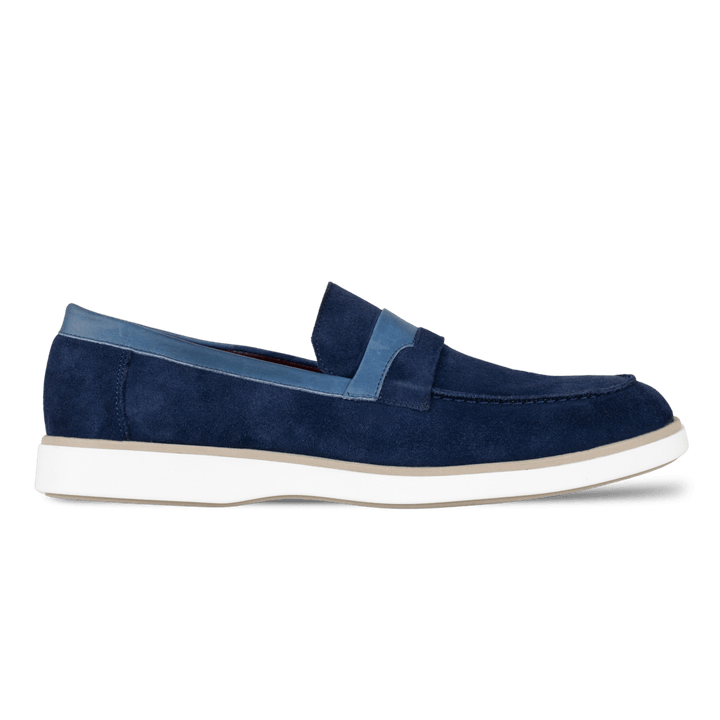 Phelps: Mocassin Homme - Daim Bleu - Bleather Maroc