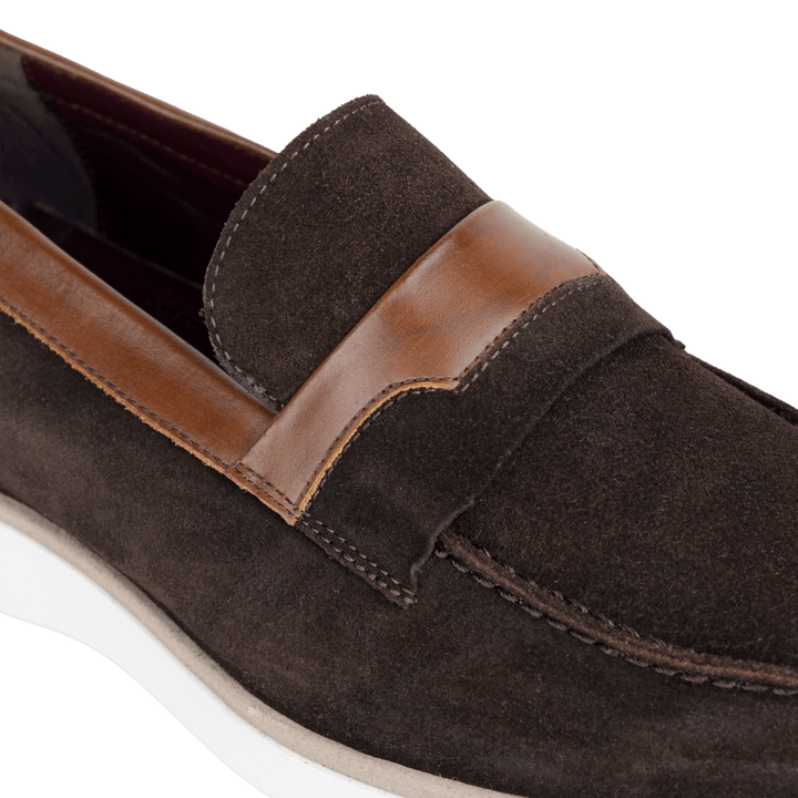 Phelps: Mocassin Homme - Daim Marron - Bleather Maroc