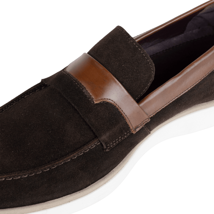 Phelps: Mocassin Homme - Daim Marron - Bleather Maroc