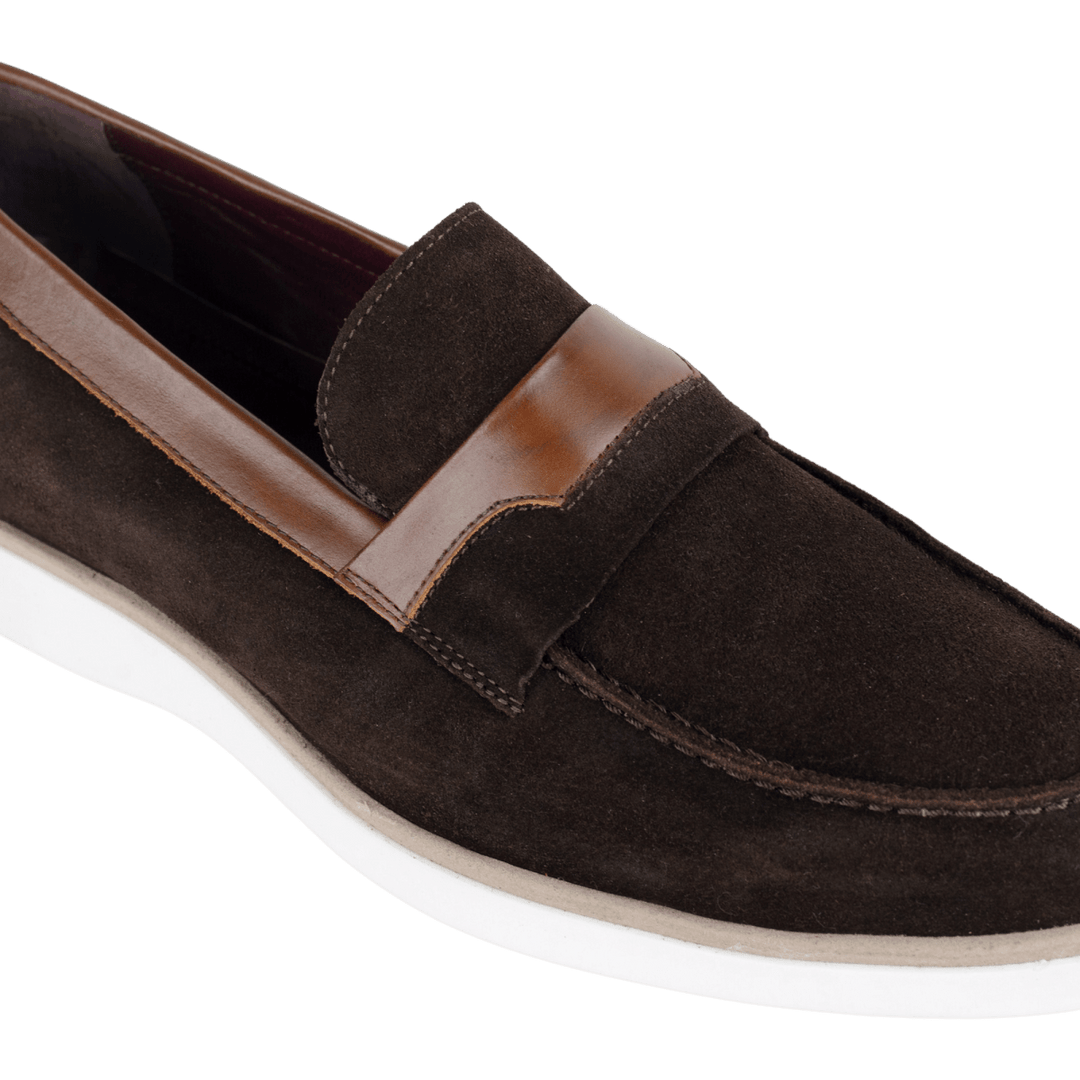 Phelps: Mocassin Homme - Daim Marron - Bleather Maroc