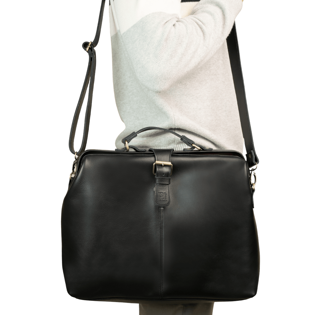 Practitioner: Cartable - Cuir Noir - Bleather Maroc