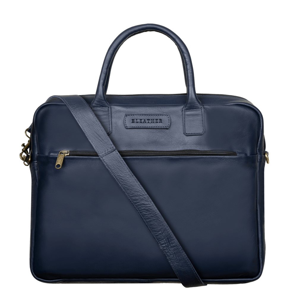 Prestige: Cartable Ordinateur - Cuir Bleu - Bleather Maroc