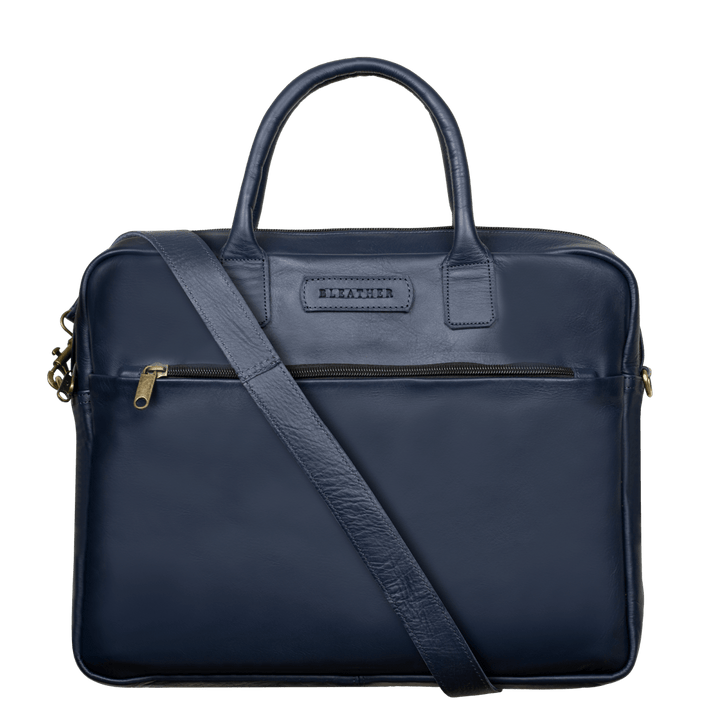 Prestige: Cartable Ordinateur - Cuir Bleu - Bleather Maroc