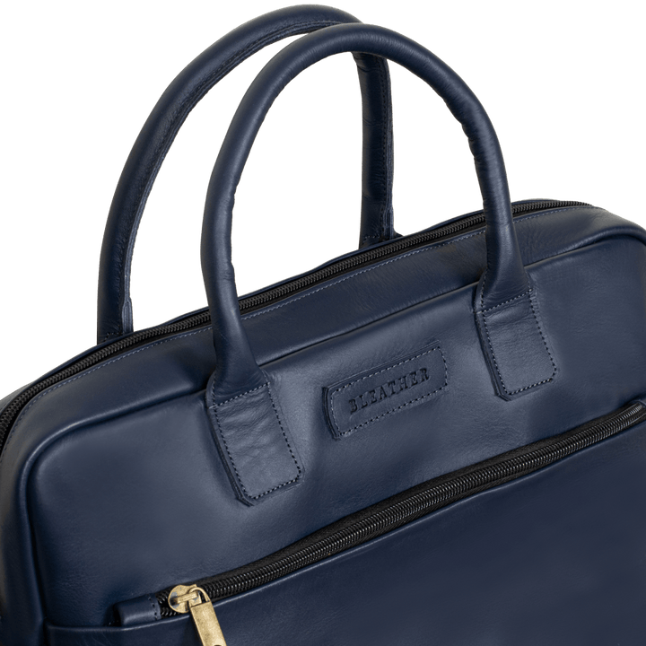 Prestige: Cartable Ordinateur - Cuir Bleu - Bleather Maroc