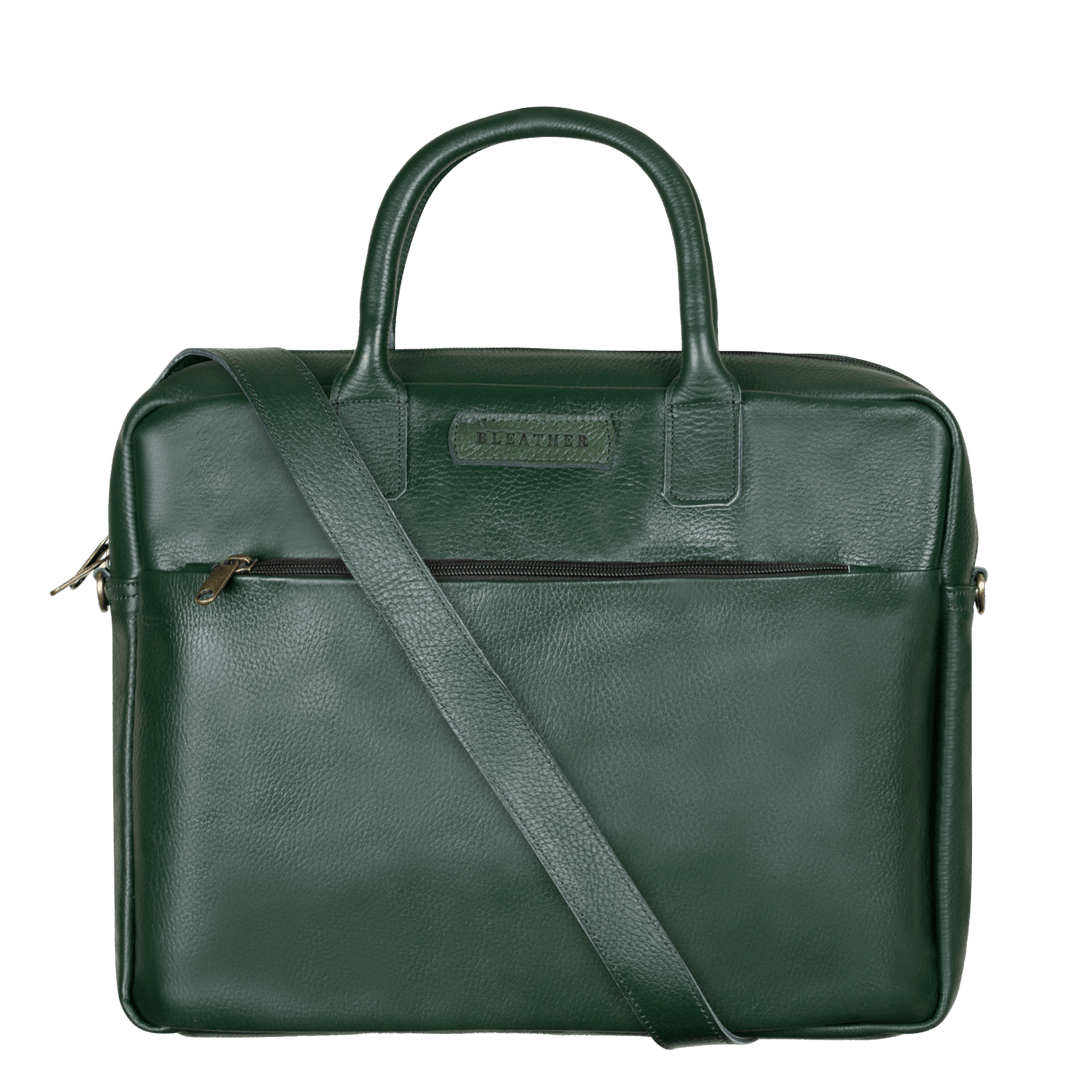 Prestige Cartable Ordinateur Cuir Vert Bleather UK bleather.ma