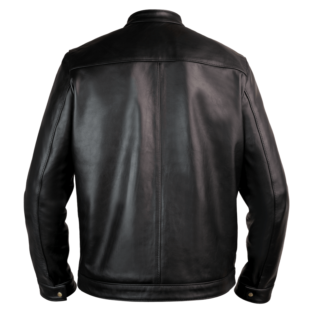 Racer: Jacket Hommes - Cuir Noir - Bleather Maroc