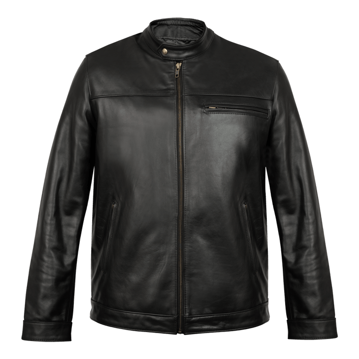 Racer: Jacket Hommes - Cuir Noir - Bleather Maroc