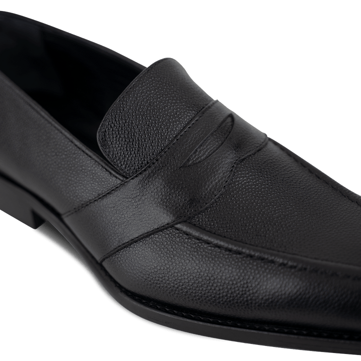 River: Mocassin Homme - Cuir Noir - Bleather Maroc