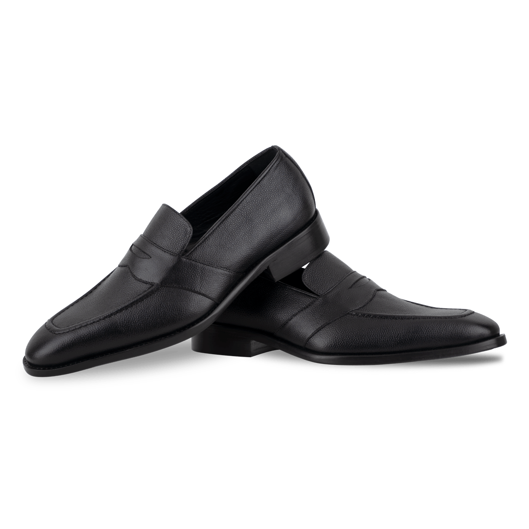 River: Mocassin Homme - Cuir Noir - Bleather Maroc