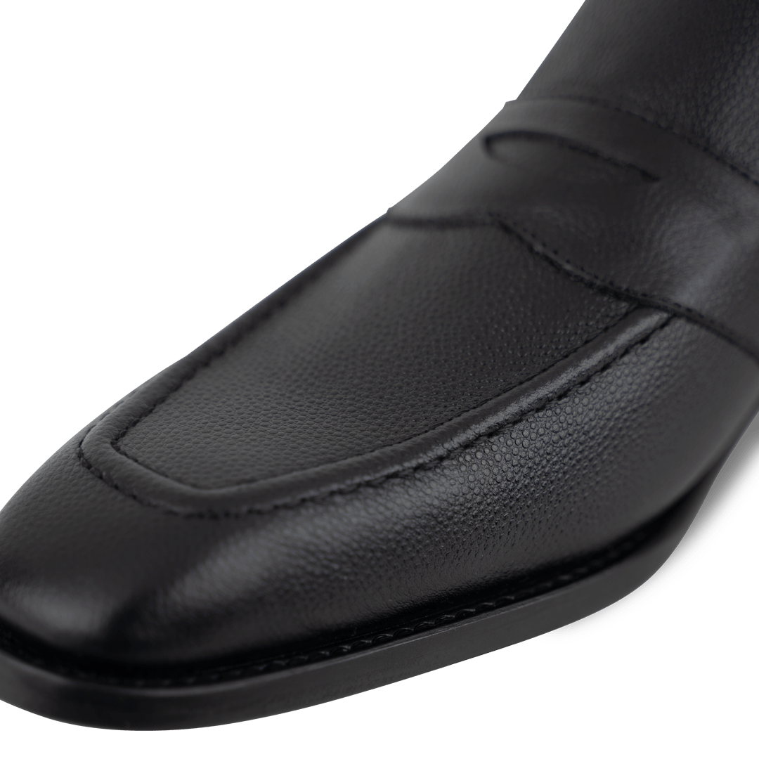 River: Mocassin Homme - Cuir Noir - Bleather Maroc