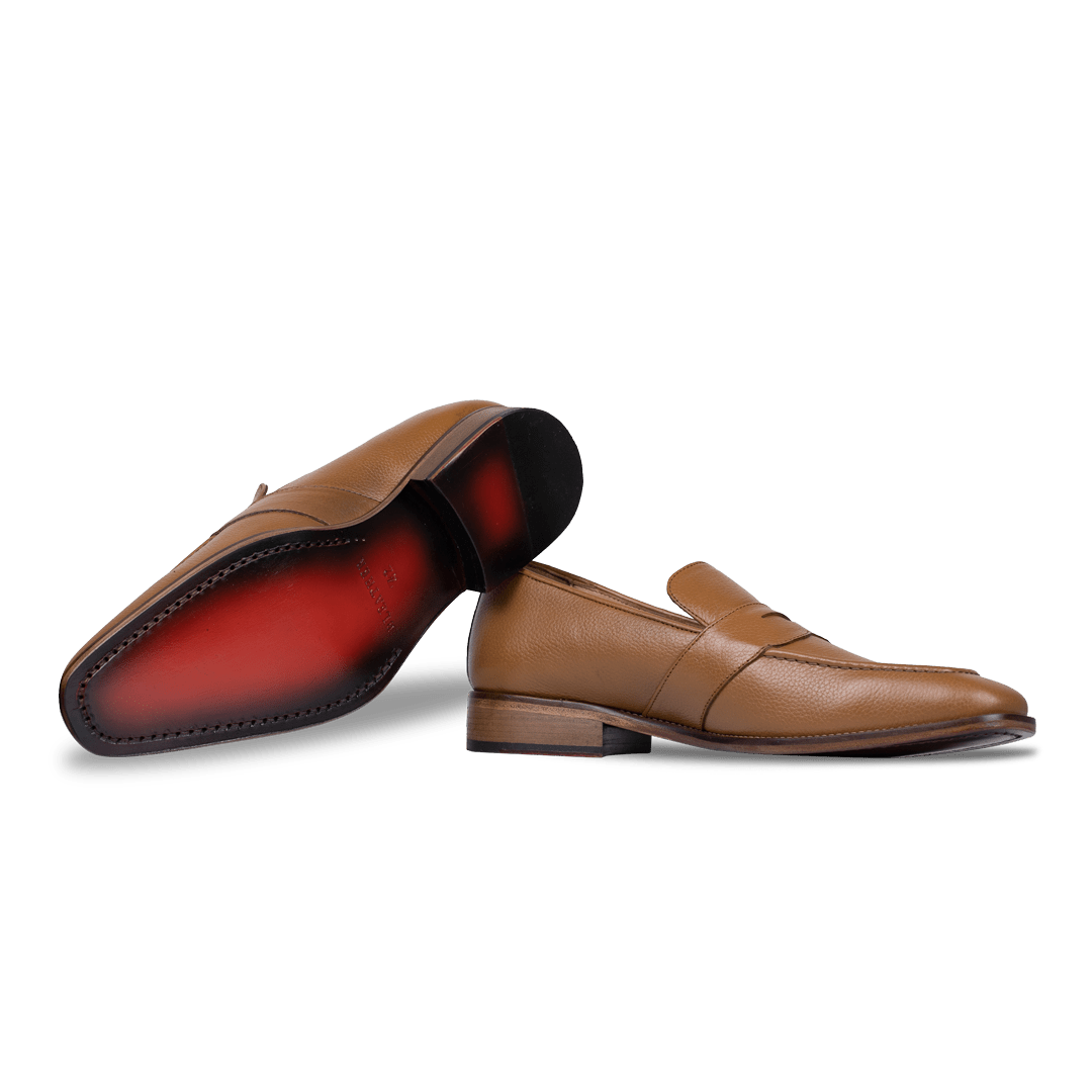 River: Mocassin Homme - Guir Cognac - Bleather Maroc