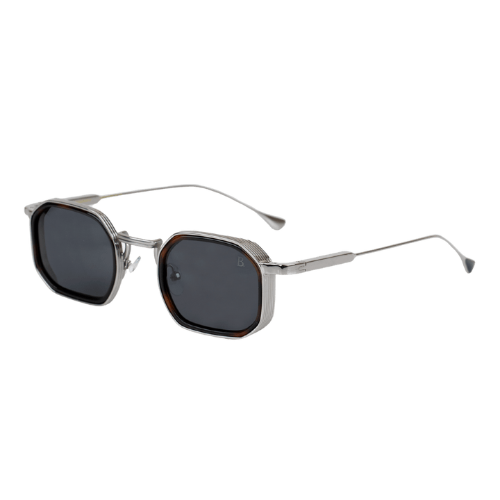 Riveria: Lunettes de soleil de luxe Havane Silver - Bleather Maroc