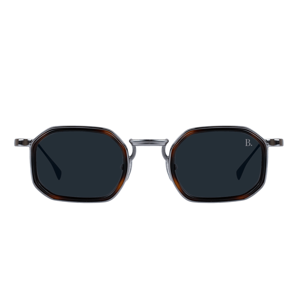 Riveria: Lunettes de soleil de luxe Havane Silver - Bleather Maroc