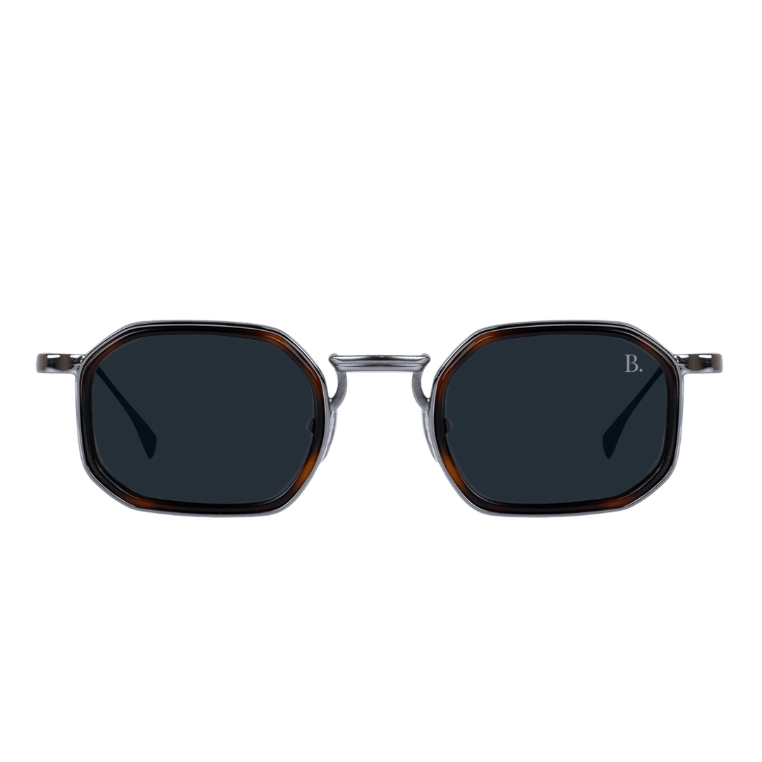 Riveria: Lunettes de soleil de luxe Havane Silver - Bleather Maroc