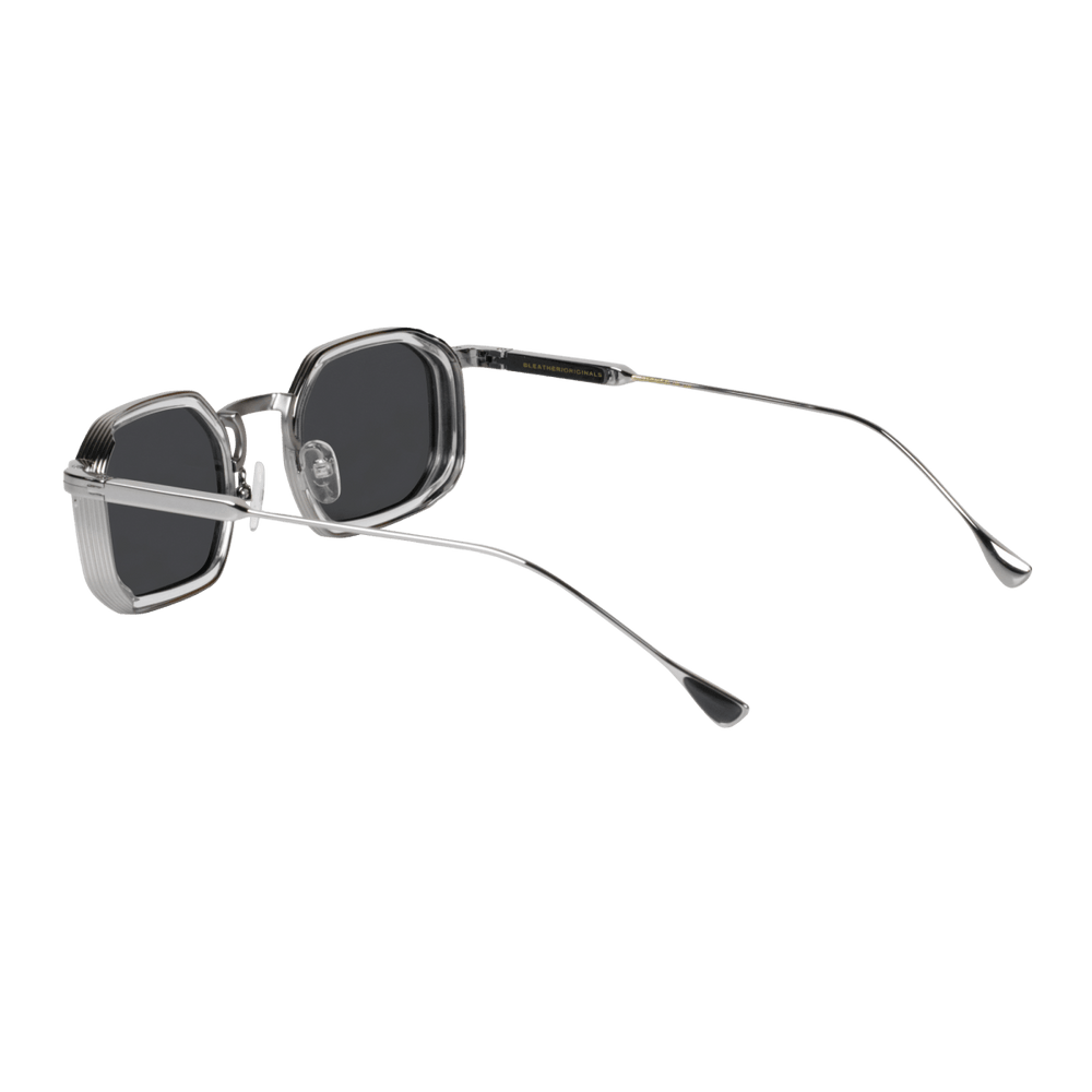 Riveria: Lunettes de soleil de luxe Noir Silver - Bleather Maroc