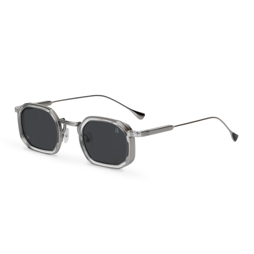 Riveria: Lunettes de soleil de luxe Noir Silver - Bleather Maroc