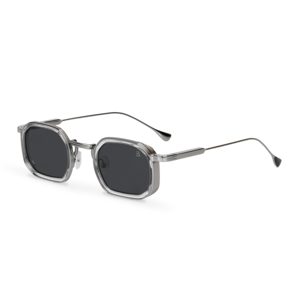 Riveria: Lunettes de soleil de luxe Noir Silver