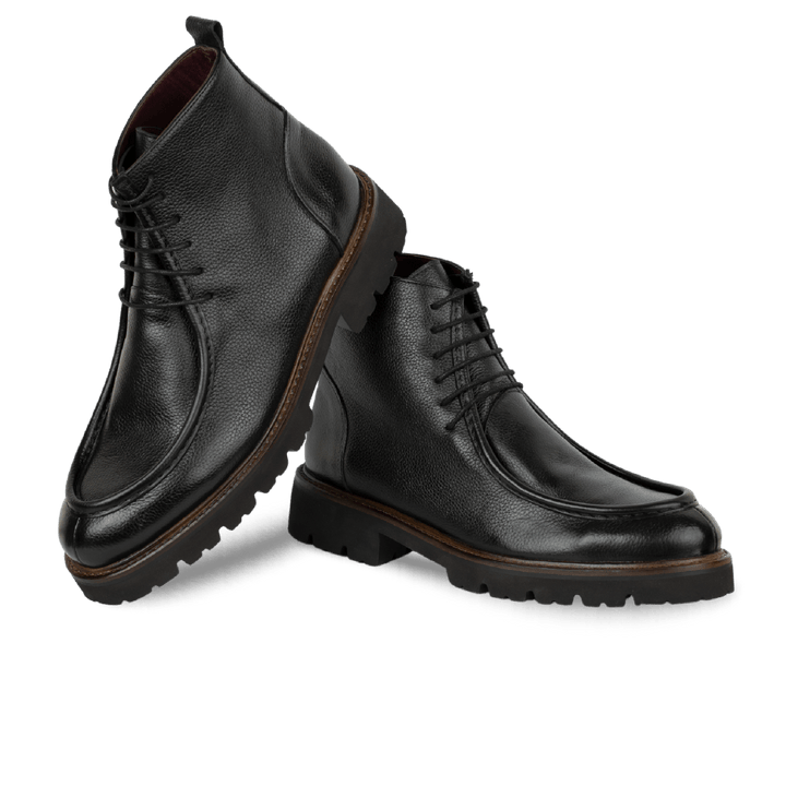 Schalk: Bottes Homme - Cuir Noir - Bleather Maroc